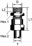 Переходник металл (гайка) трубка d 6mm - M22*1,5