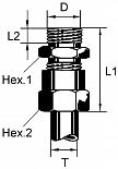 Переходник металл (гайка) трубка d 6mm - M22*1,5